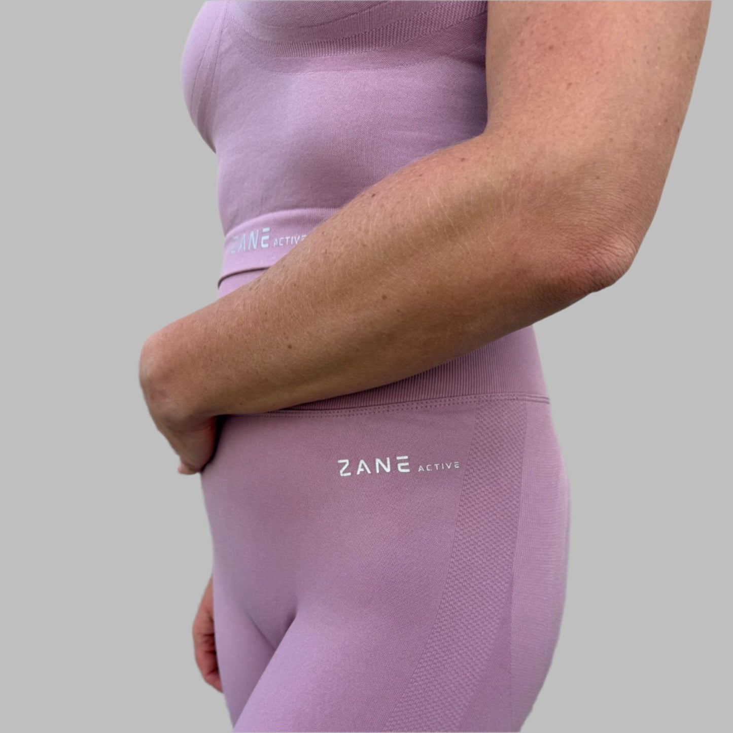 Blush Pink Crop Top kratek rokav - ZANE Active