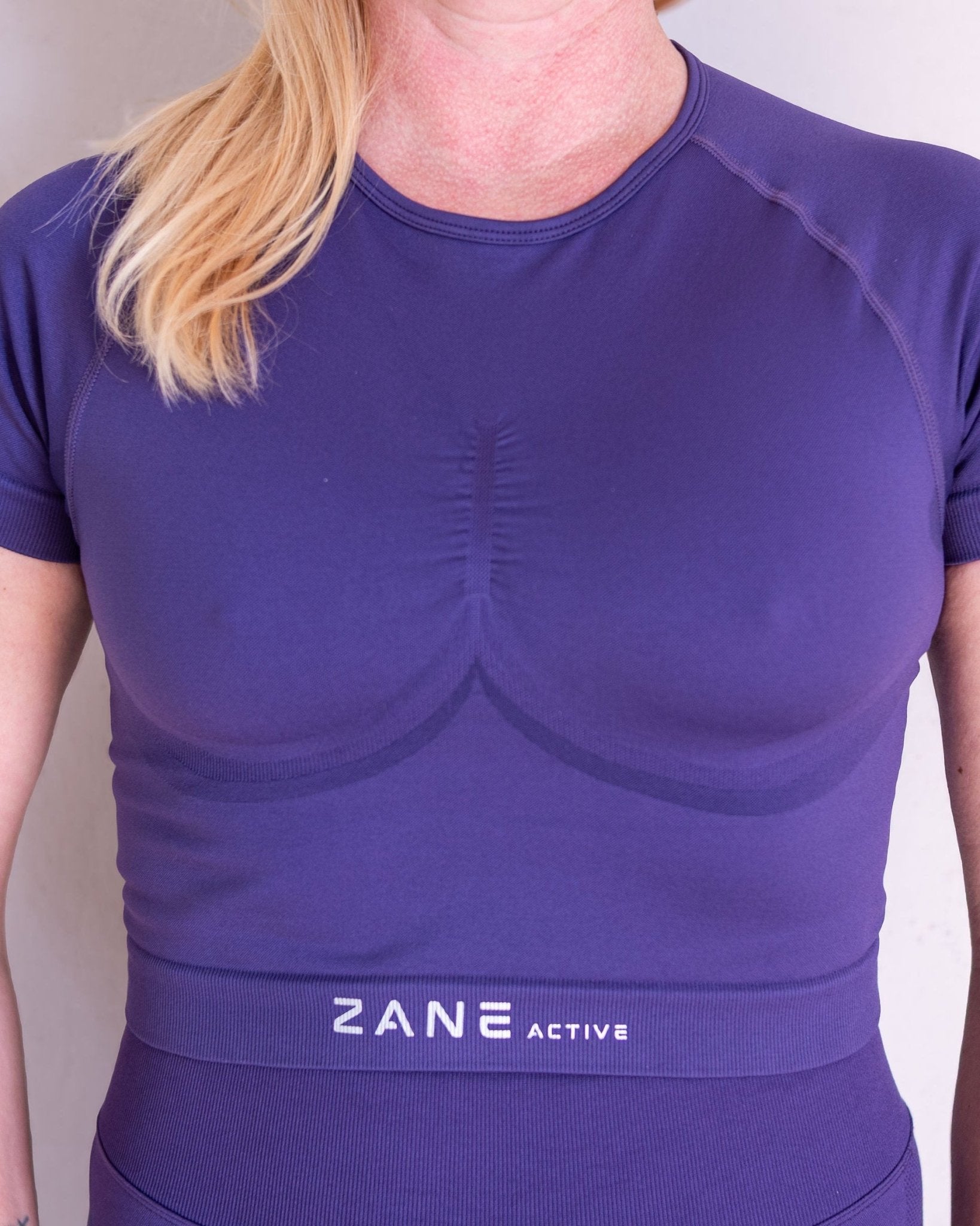 Mauve Violet Crop Top majica kratek rokav - ZANE ACTIVE