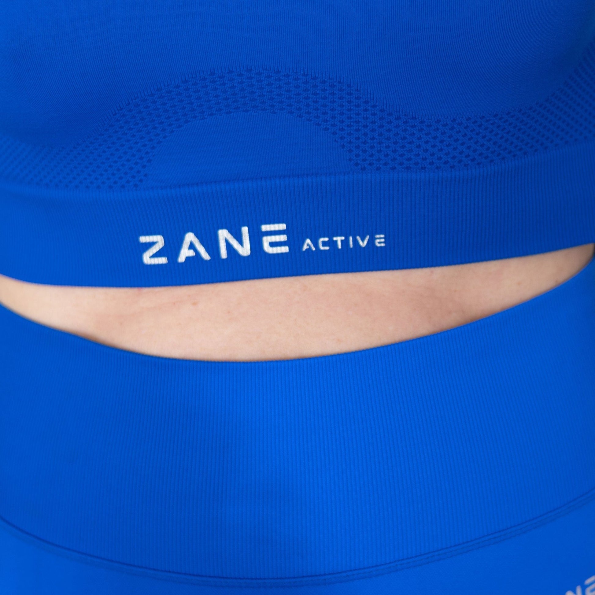 Royal Blue Crop Top majica dolg rokav - ZANE ACTIVE