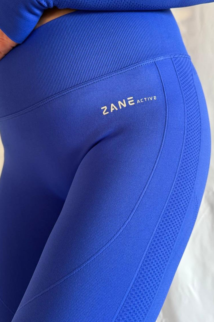 Royal blue dolge pajkice - ZANE ACTIVE close up front